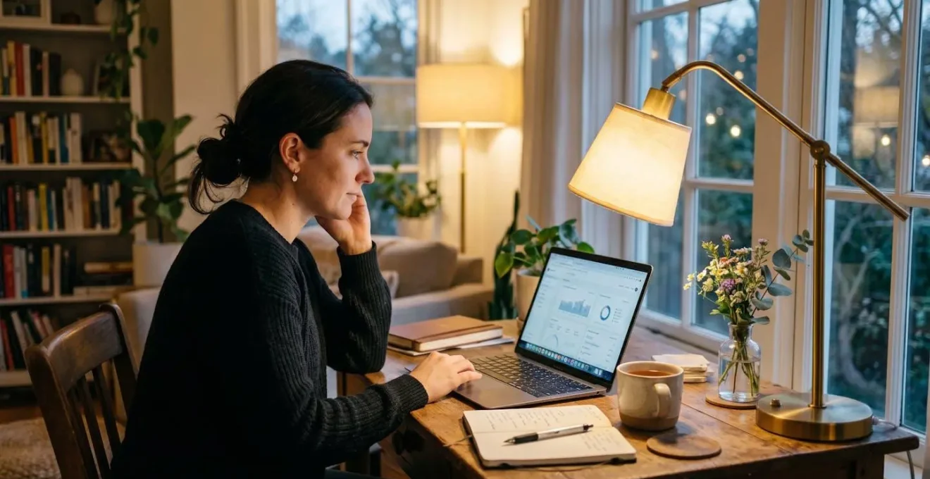 Professionnel consultant un logiciel de comptabilité sur ordinateur portable pour suivre plusieurs activités
